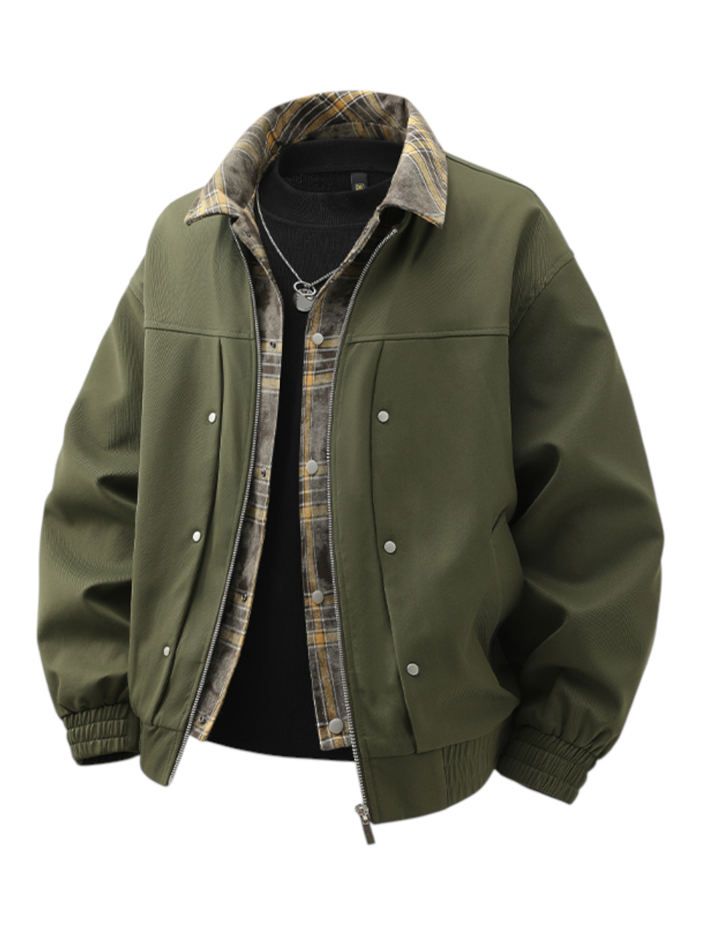 LAYERED-LOOK COLLARED JACKET ST5075