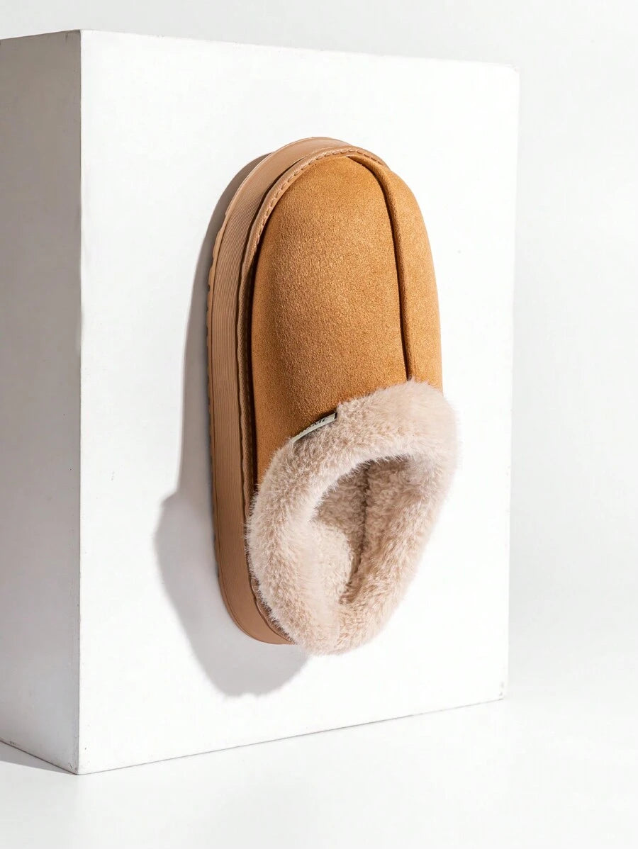 Women's Bootie | Fluffy Khaki Slippers
