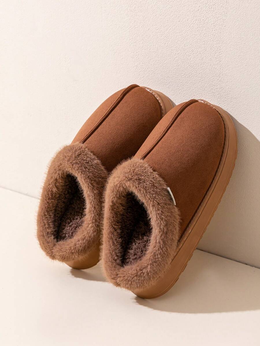 Women's Bootie | Fluffy Khaki Slippers