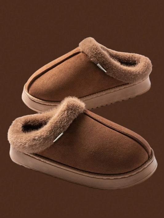 Women's Bootie | Fluffy Khaki Slippers