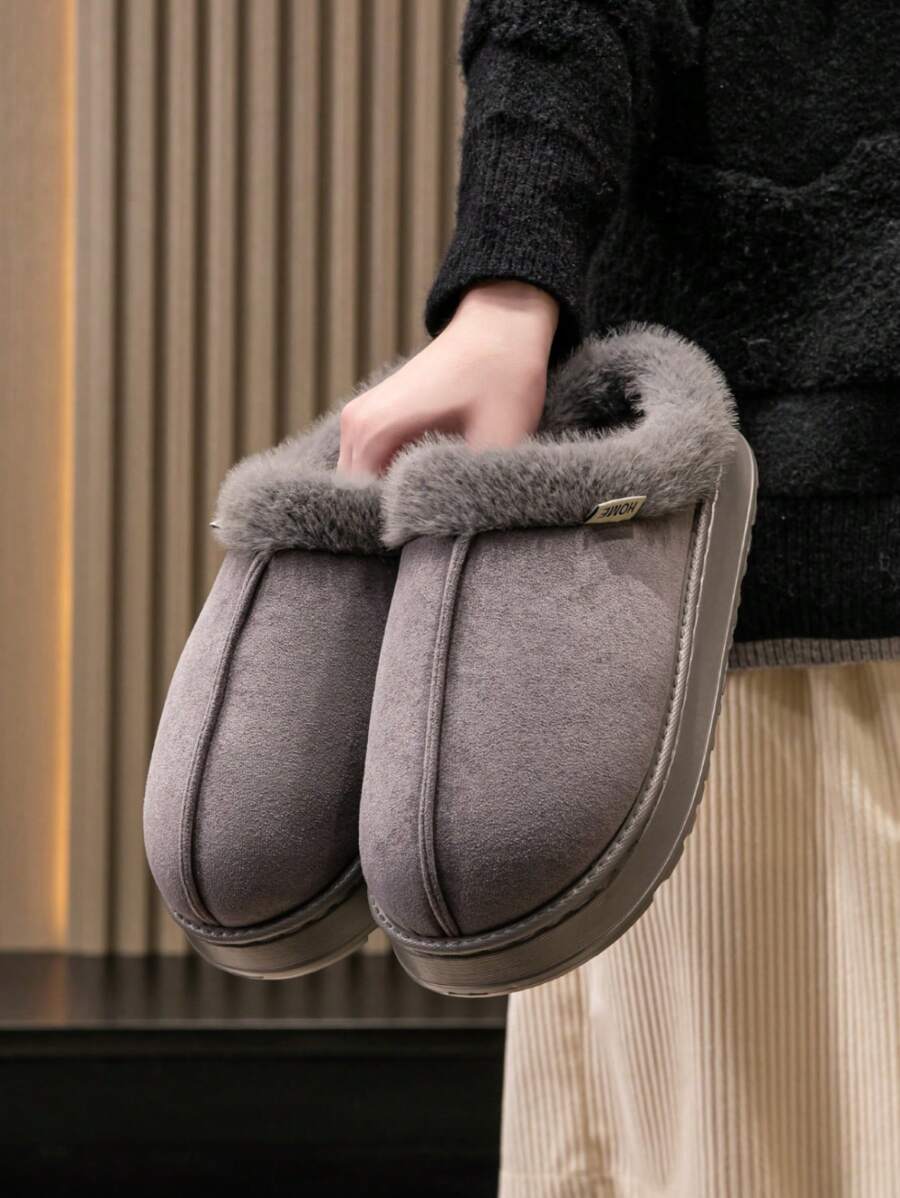 Women's Bootie | Fluffy Khaki Slippers