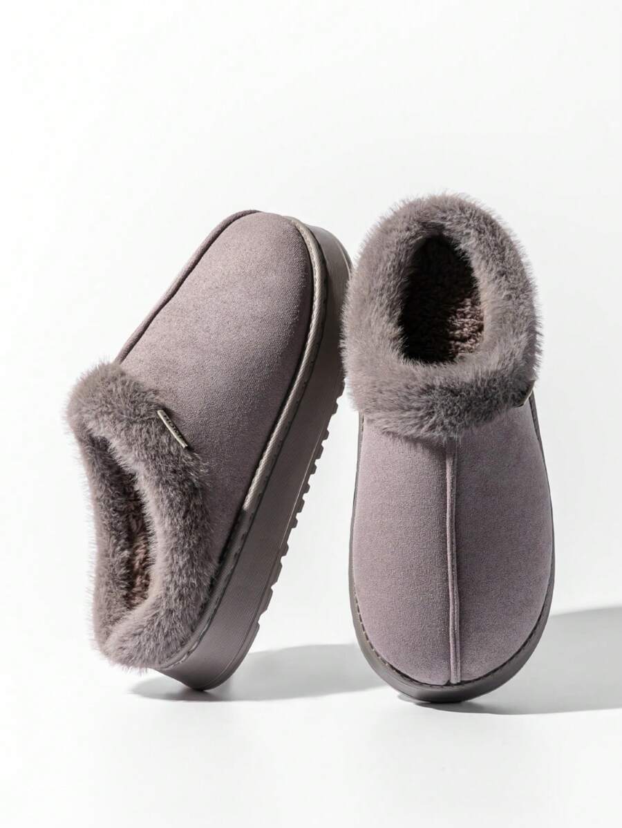 Women's Bootie | Fluffy Khaki Slippers