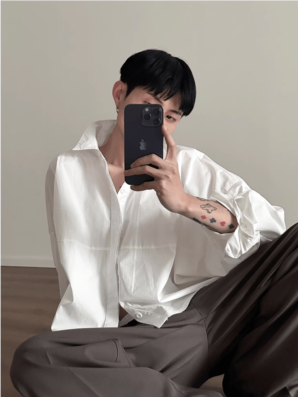 [GENESISBOY] Blue Striped Casual Shirt st2080