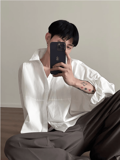 [GENESISBOY] Blue Striped Casual Shirt st2080