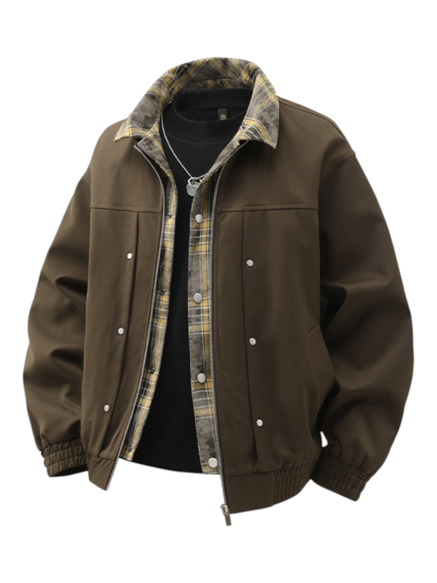 LAYERED-LOOK COLLARED JACKET ST5075