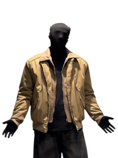 LAYERED-LOOK COLLARED DOWN JACKET st5084