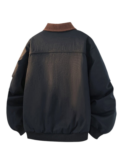 LAYERED-LOOK COLLARED DOWN JACKET st5084