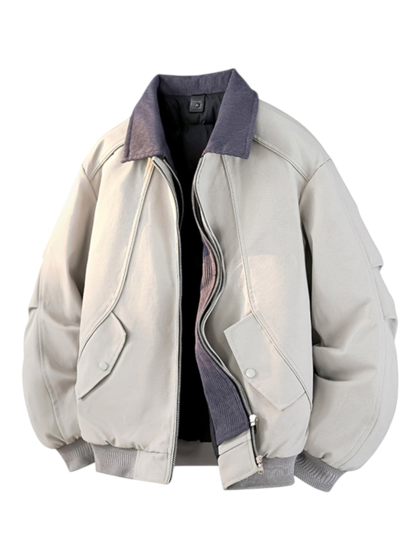 LAYERED-LOOK COLLARED DOWN JACKET st5084