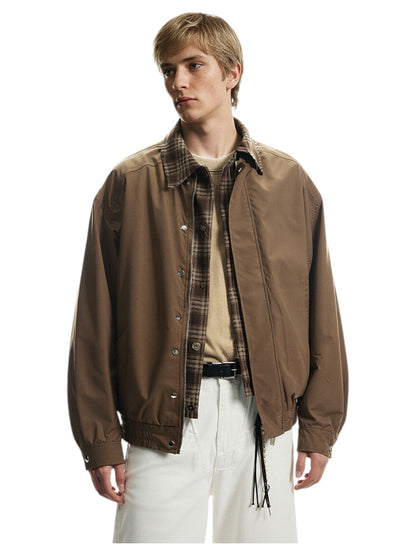 LAYERED PLAID WORK JACKET st5083