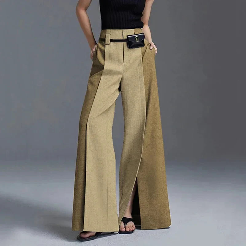 Flora High-Waisted Wide-Leg Pants | Relaxed Fit Belted Pants