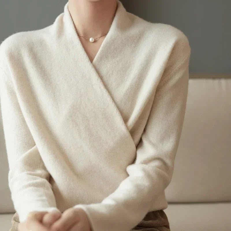 Amelia Wrap Pullover | V-Neck Relaxed Fit Pullover