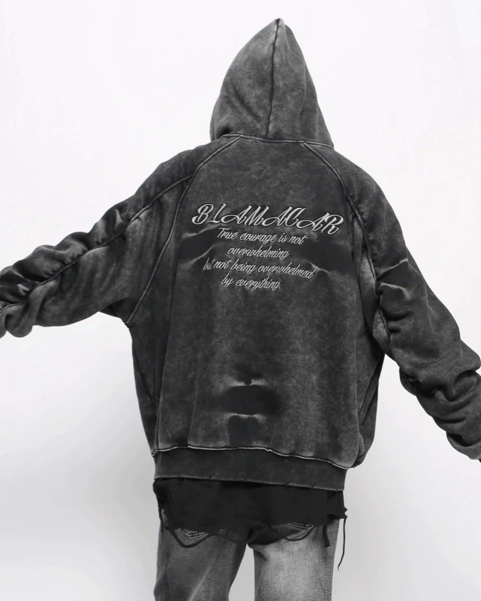 【Mz】high street washed hooded st1890