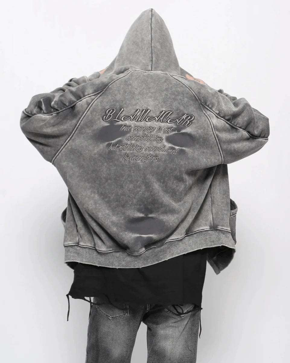 【Mz】high street washed hooded st1890