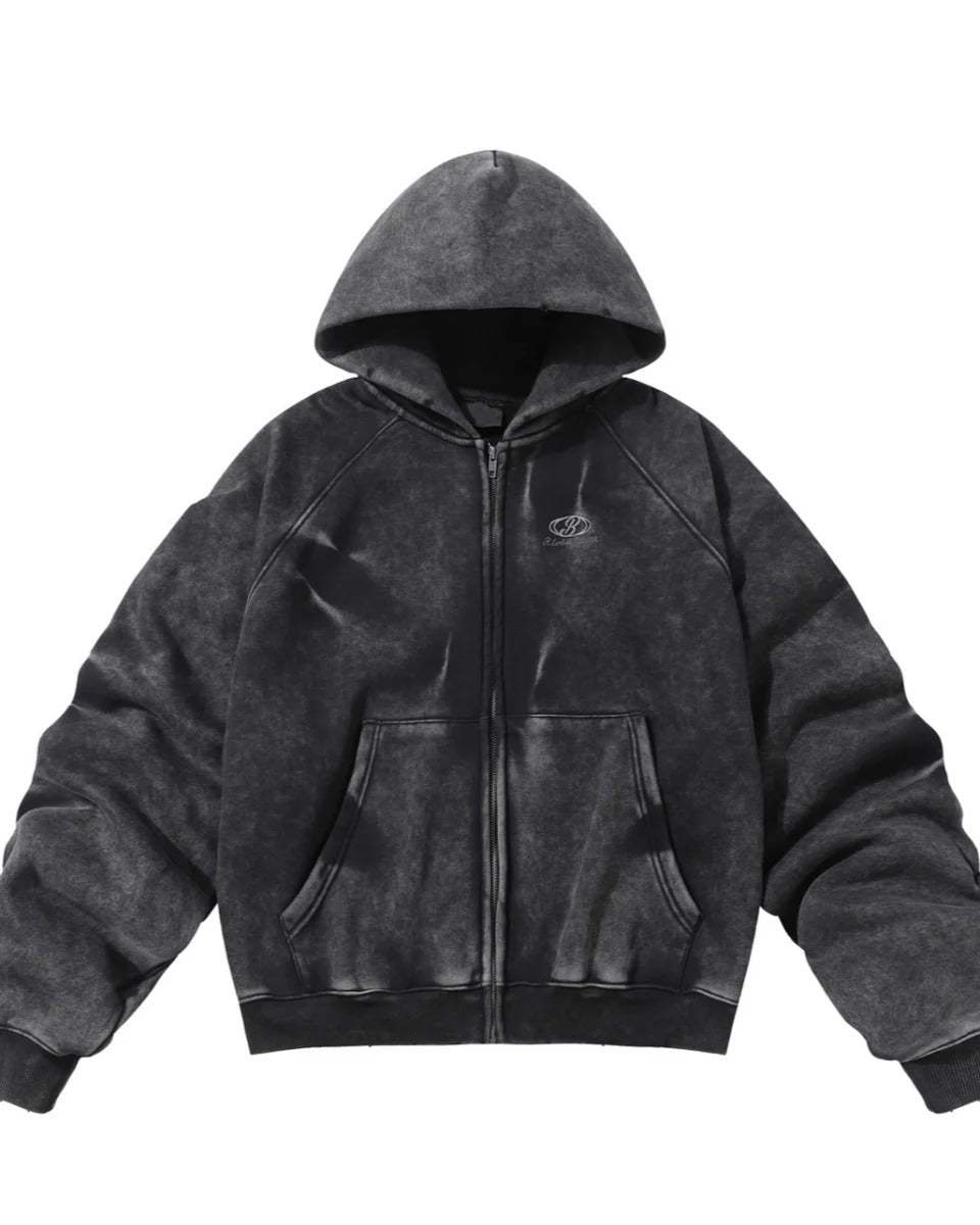 【Mz】high street washed hooded st1890