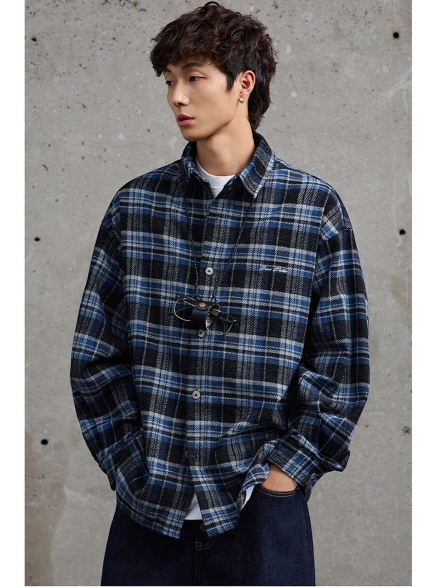 EMBROIDERED PLAID shirt st5069