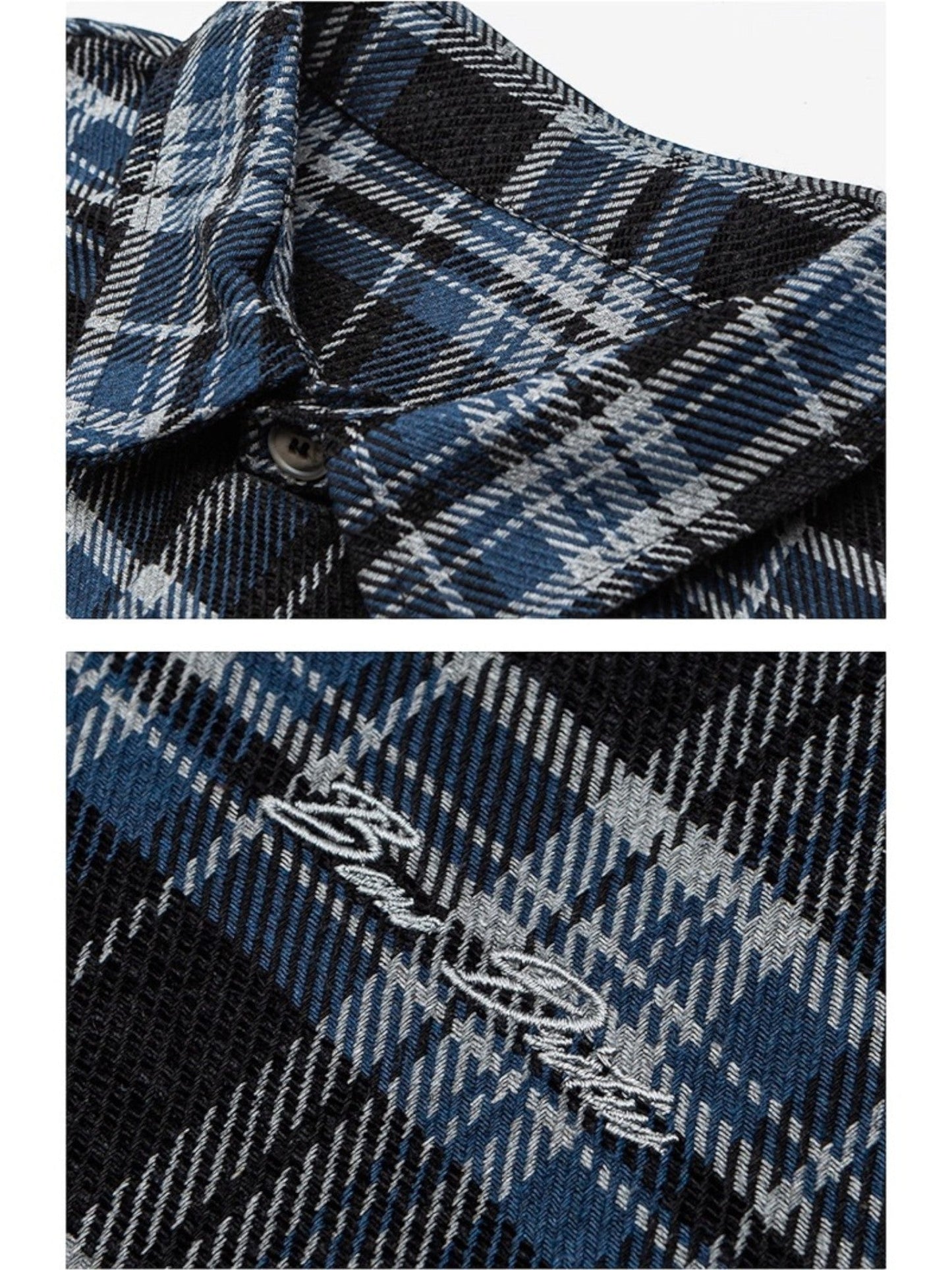 EMBROIDERED PLAID shirt st5069