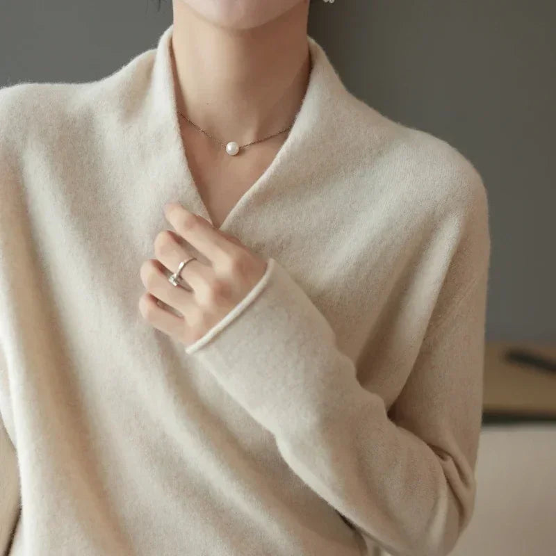 Amelia Wrap Pullover | V-Neck Relaxed Fit Pullover